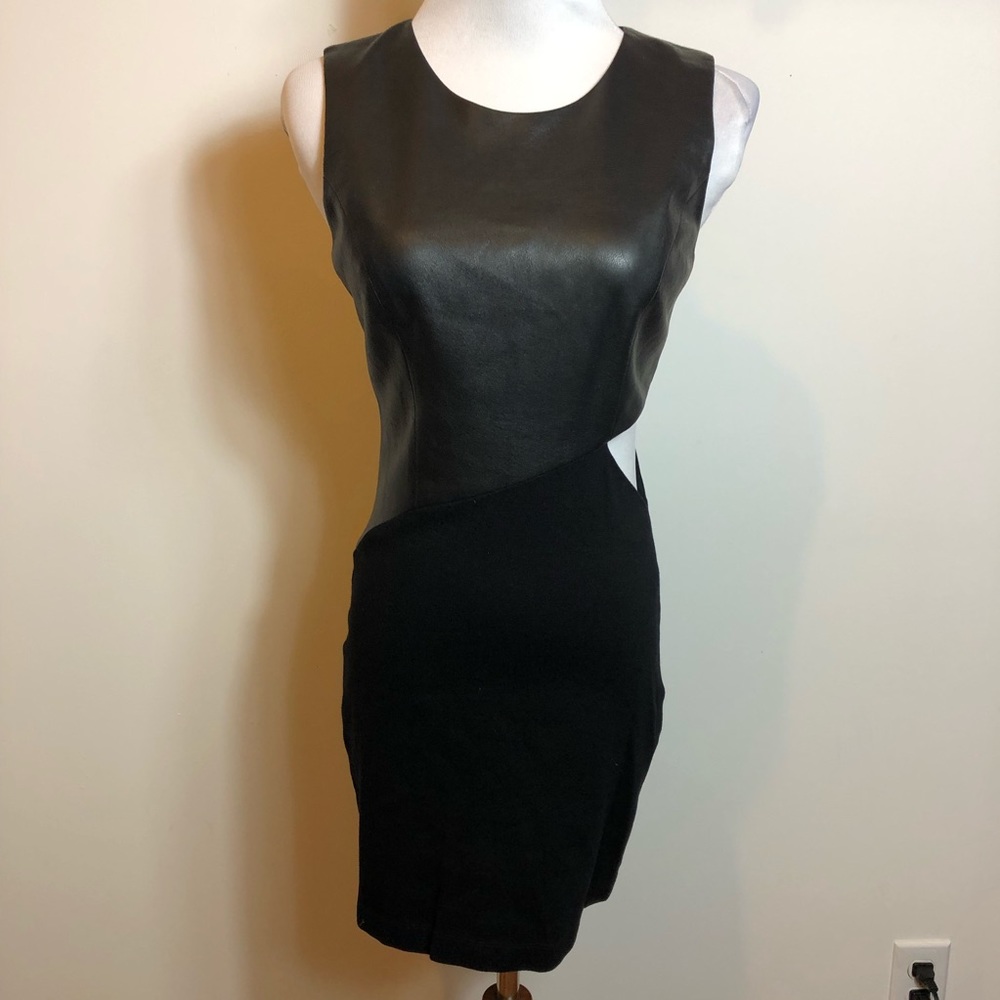 BCBGMAXAZRIA faux leather dress